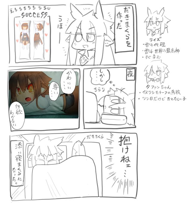 そういえば以前作った抱き枕ですが、引っ越してベッドがちっちゃくなった関係で、泣く泣くしまいました・・・ 