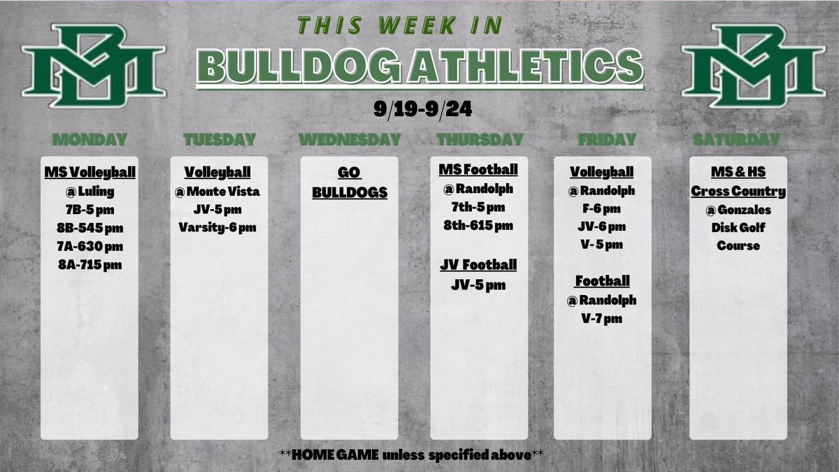 Marion Bulldog Athletics (@marion_bulldogs) on Twitter photo Bulldog Athletics schedule for the week! #Family #GoBulldogs (Click on the pic below and zoom in if needed) <a href="/MarionTx_FB/">Marion Bulldog Football</a> <a href="/marionbulldogVB/">Marion Bulldog Volleyball</a> <a href="/misdbulldogway/">Marion ISD</a> <a href="/MarionHsTx/">Marion High School</a> <a href="/MMS_Bulldogs/">Marion Middle School</a> Bulldog Athletics schedule for the week! #Family #GoBulldogs (Click on the pic below and zoom in if needed) <a href="/MarionTx_FB/">Marion Bulldog Football</a> <a href="/marionbulldogVB/">Marion Bulldog Volleyball</a> <a href="/misdbulldogway/">Marion ISD</a> <a href="/MarionHsTx/">Marion High School</a> <a href="/MMS_Bulldogs/">Marion Middle School</a>