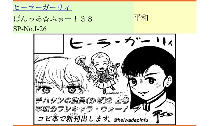 #ガルパン  来週9月25日(日)ビッグサイトで合同開催されるぱんっあ38で同人誌出します❗️  お品書きは "チハタンの旋風(かぜ)" "チハタンの旋風(かぜ)2上巻" コピ本3冊  新作として コピ本"愛里寿の恐怖" 10年前の頃のアンチョビを主人公にしたマンガ"千代美ちゃん"のネームのコピ本です(完成は無→