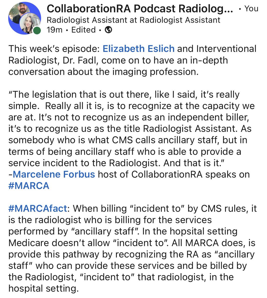 collabo_RA_tion's tweet photo. There are so many #misconceptions that surround the #radiologistassistant profession and there is a big lack of knowledge in understanding what #MARCA actually does. Let’s get better at #educatingoneanother and #changethenarrative
#weareallimagingprofessionals #comingtogether https://t.co/NaIaCpjDC6