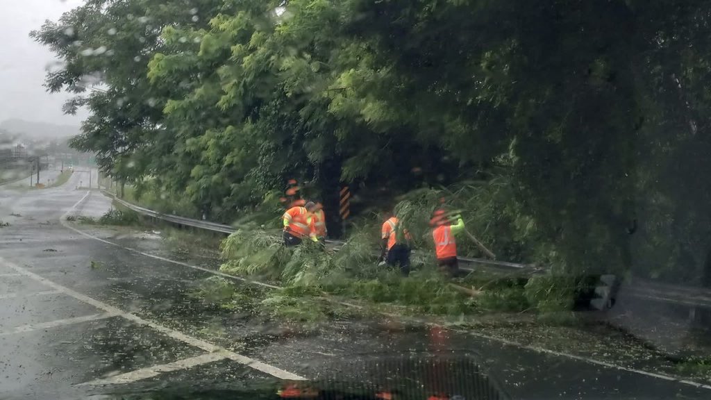 actprgov's tweet photo. En la PR-66, nuestras brigadas trabajan en la corta de árboles caídos, en Canóvanas en la salida de Los Outlets y en Carolina Km 6.6 dirección Oeste. @fortalezapr https://t.co/C5m1v0hRAU