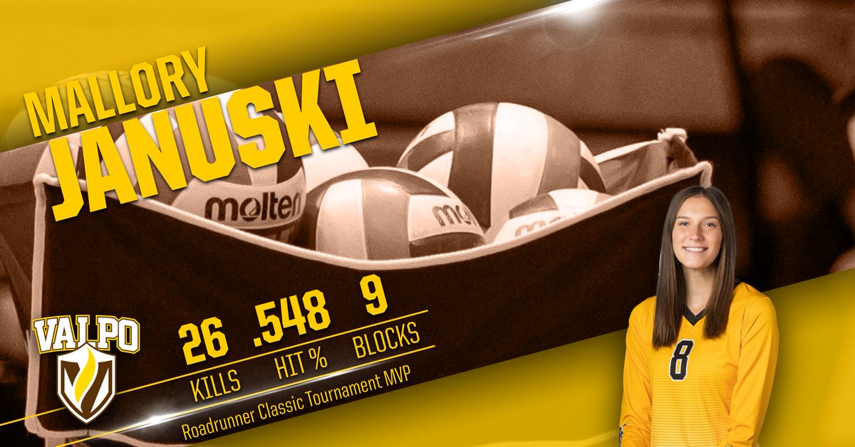 valpoathletics's tweet photo. Congrats to the trio of 
@VU_VB players who picked up awards as Valpo won the Roadrunner Classic❗

🏅 Mallory Januski (@malloryjski) - Tournament MVP 
🏅 Victoria Bulmahn (@_victoriaeb) &amp; Addy Kois (@addy_kois) - All-Tournament

#GoValpo

📝 ➡️ https://t.co/JMXPC49HH7 https://t.co/vl4ryepZeJ