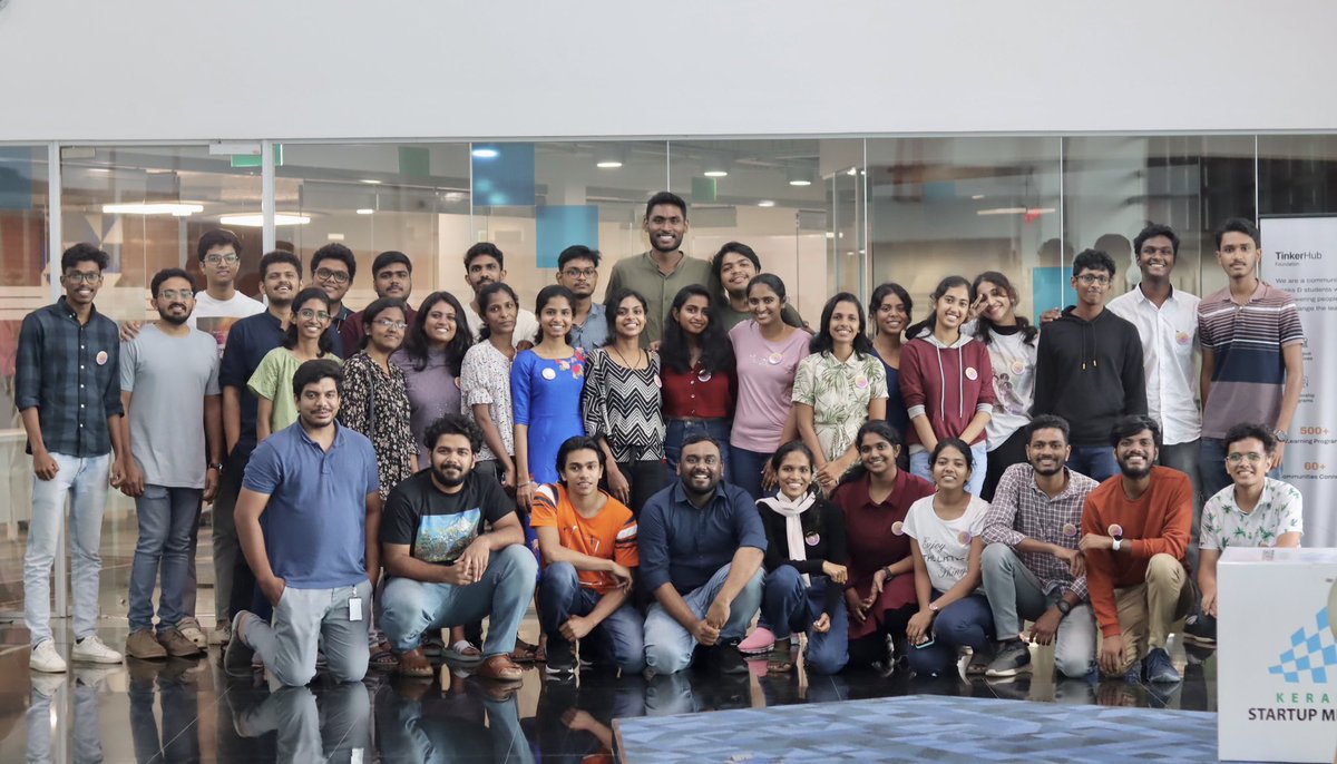 TinkerHub's tweet image. TinkerHub is a diverse #learningcommunity that supports and encourages students to establish a digital learning #culture on campuses throughout Kerala focusing on six initiatives.

Today, we met with #interns (batch 3) from all initiatives in Kerala Startup Mission kalamassery.
