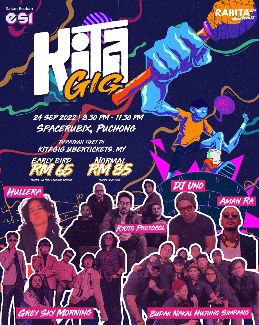 Jenn_Thompson's tweet photo. #ONGROUND LIVE : @Rakitamy presents KITA GIG
ft. @Hullera__ @KyotoBand #AmanRA #DJUno @gsmkugiran @bnhsofficial
at #Spacerubix #Puchong
SATURDAY September24, 2022 830pm
TICKETS : https://t.co/6vWnvY2XTe https://t.co/H5ra8WGNWg