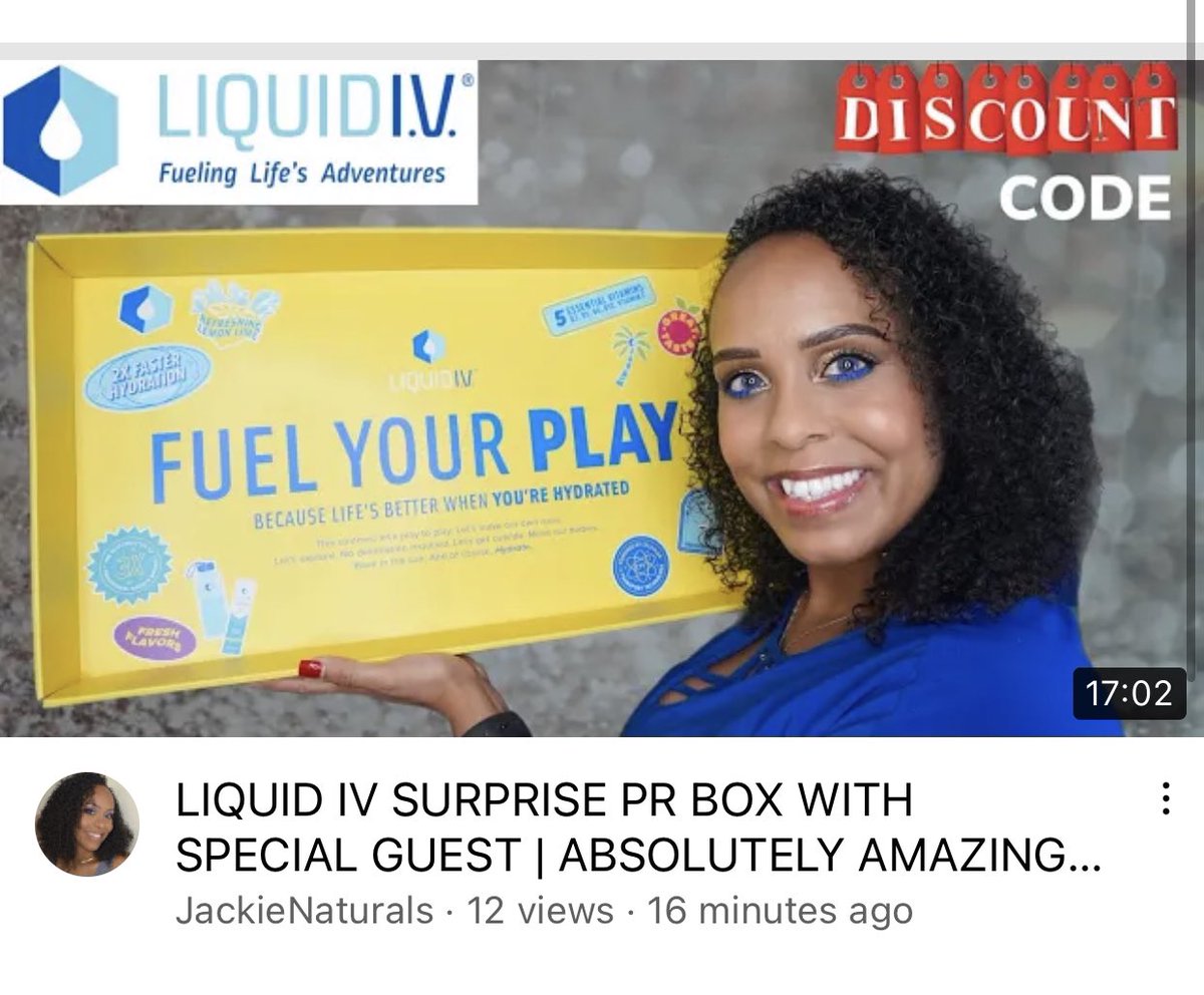 JackieNaturals's tweet image. 🚨NEW VIDEO🚨LIQUID I.V. SURPRISE PR BOX WITH A SPECIAL GUEST IS ON MY CHANNEL NOW!💦 @liquidiv 

15% OFF Discount Code: JACKIENATURALS

Watch Now: youtu.be/B7OJfJc-zis

#LIVPartner #liquidiv #hydration #hydrationmultiplier #electrolyte #hydrate #water #electrolytes #rehydrate