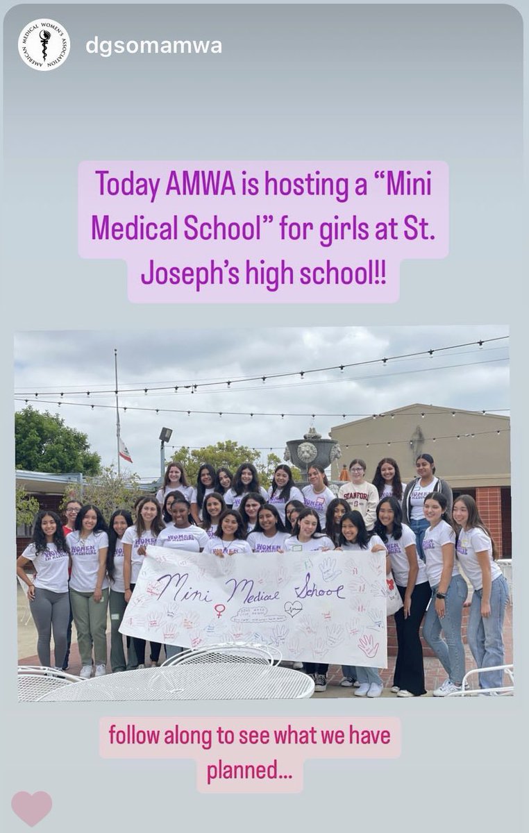 MichaelaJuels's tweet photo. Being able to pursue medicine is a privilege for those who have been “in the right place at the right time.” The idea of Mini Medical School was to provide that place directly to aspiring young women. Shoutout to @AMWADoctors @dgsomucla #WomenInMedicine 🩺 https://t.co/tw7yDcM9xa