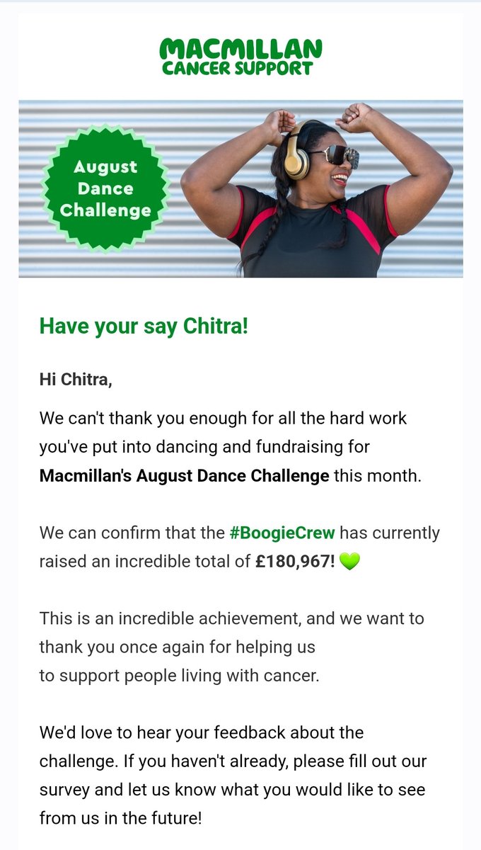 chitraacharya's tweet photo. Update: We've currently raised a total of £180,967
@macmillancancer August 2022 #DanceChallenge 🥳 🎉💃🏾 
#BoogieCrew 

I enjoyed performing various styles of dance during August for this challenge

#MacMillanCancerSupport https://t.co/Pks9KCJtgz