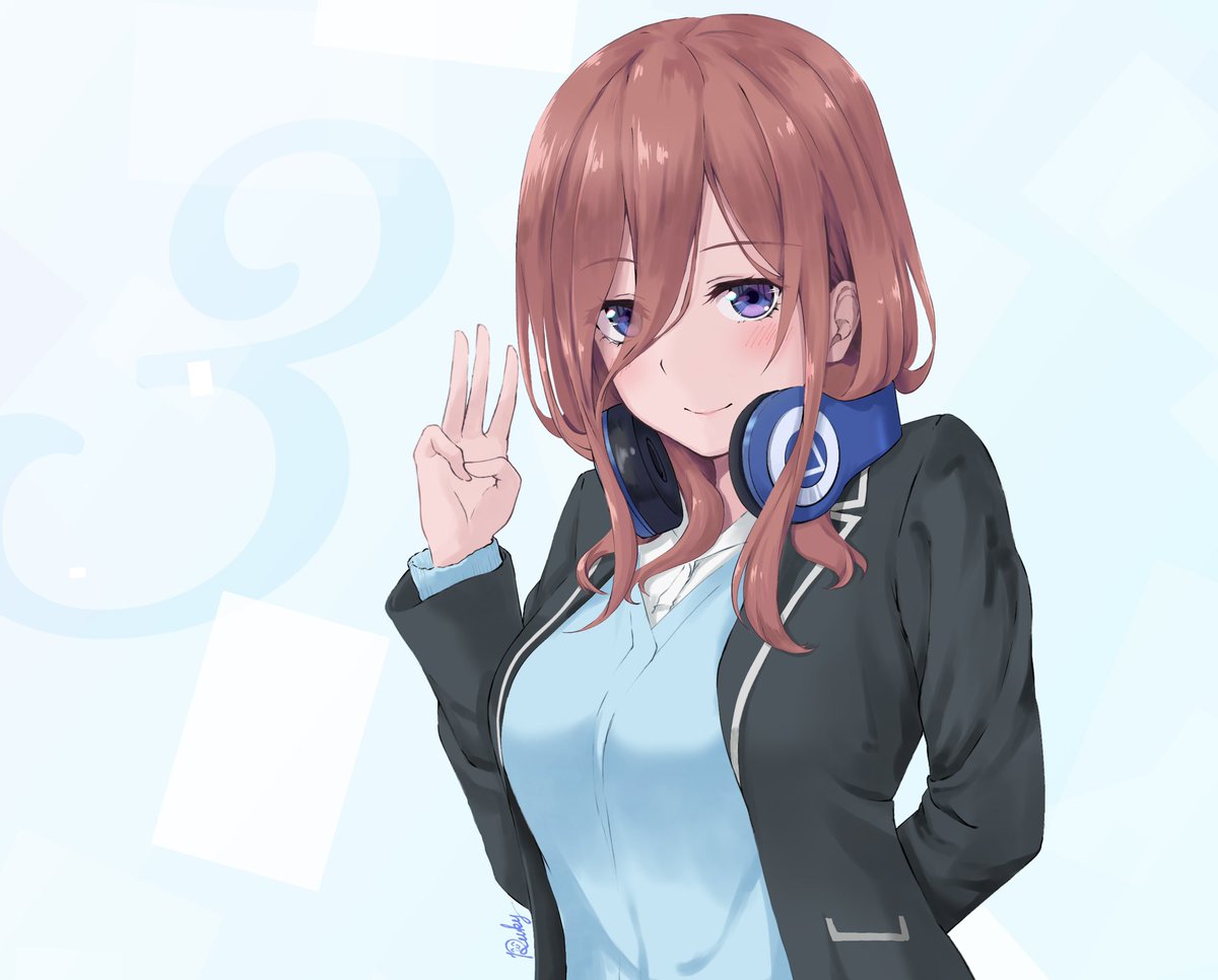 Ricky^ω^さんがTwitterに投稿した中野三玖(五等分の花嫁)のイラスト。