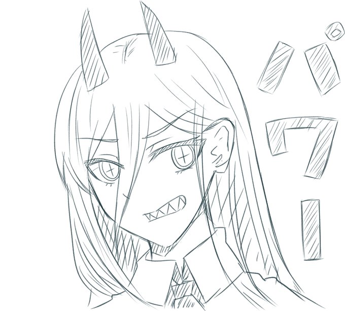 チェンソーマンのパワー描いてみた 