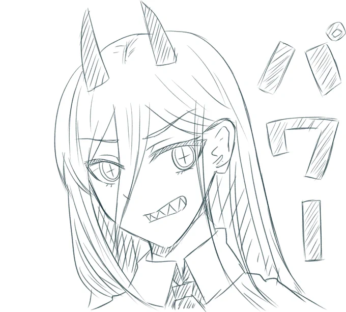 チェンソーマンのパワー描いてみた 