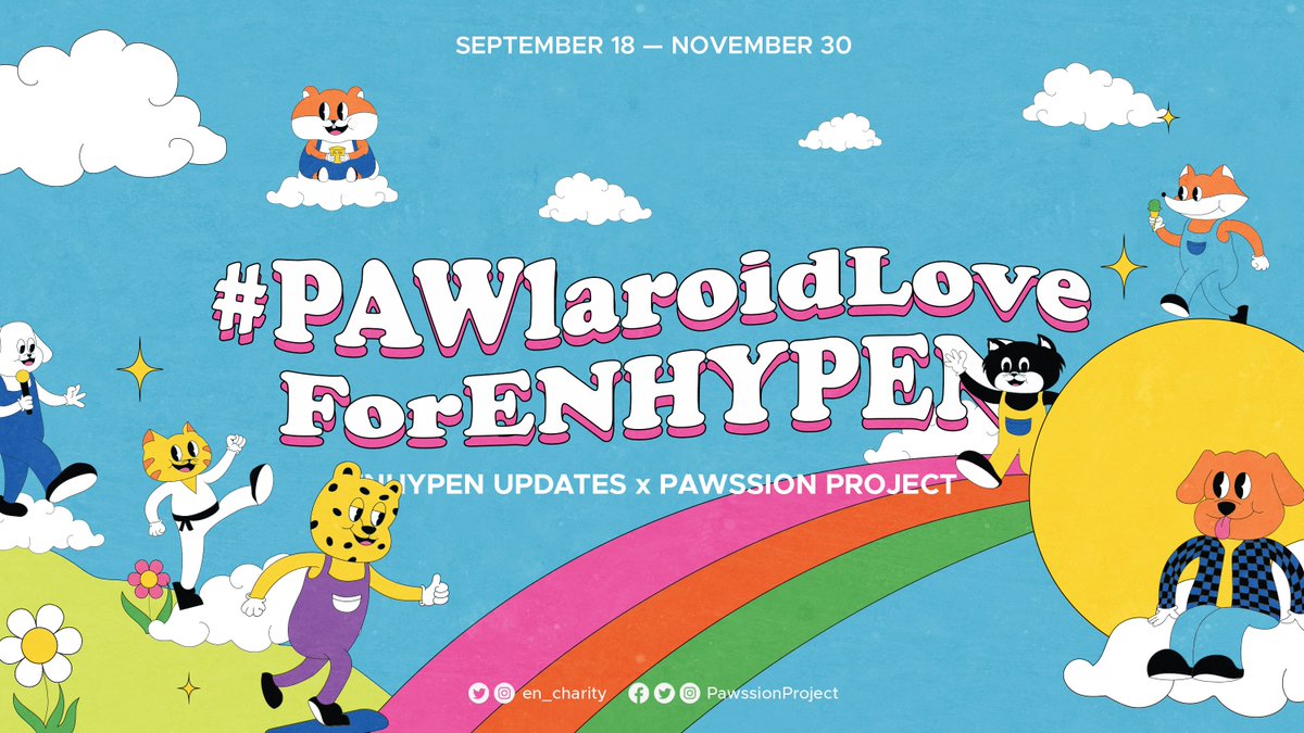 enhypenupdates's tweet photo. ENHYPEN UPDATES x PAWSSION PROJECT 🐾

We are proud to present #PAWlaroidLoveForENHYPEN in collaboration with Pawssion Project, to celebrate ENHYPEN's group formation and debut anniversary. See poster for details. ☀️

Donate: https://t.co/tIZrVkiJub
Merch: https://t.co/fqpv0pTwht https://t.co/3IbnCab3DJ