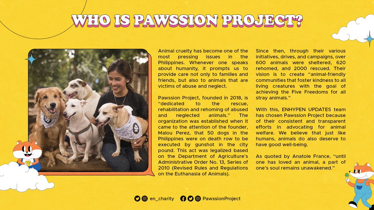 enhypenupdates's tweet photo. ENHYPEN UPDATES x PAWSSION PROJECT 🐾

We are proud to present #PAWlaroidLoveForENHYPEN in collaboration with Pawssion Project, to celebrate ENHYPEN's group formation and debut anniversary. See poster for details. ☀️

Donate: https://t.co/tIZrVkiJub
Merch: https://t.co/fqpv0pTwht https://t.co/3IbnCab3DJ