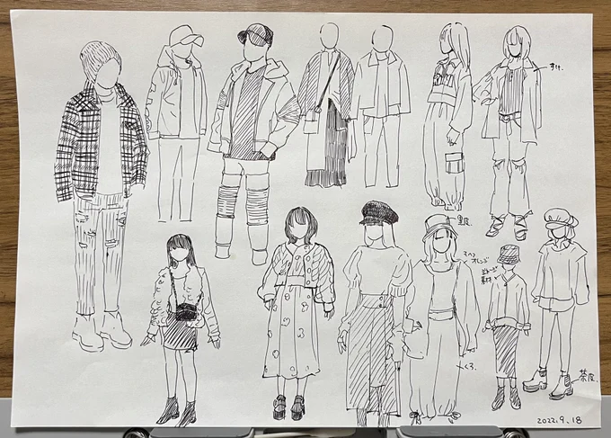 用事で出かけた先で洋服屋さんがあったので、トルソーのお洋服をかいてみた 
