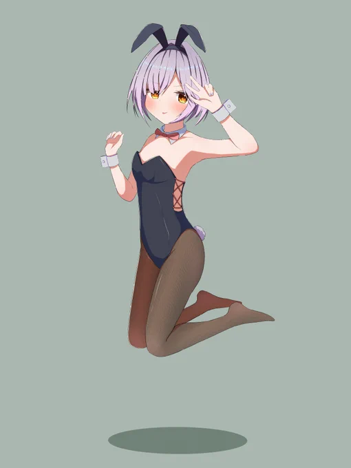 メカクレ x バニー服  #シオンの書物 