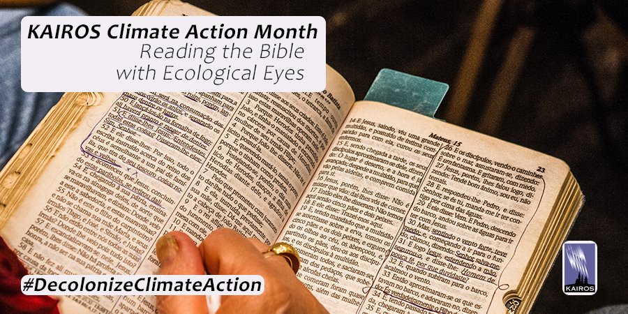 kairoscanada's tweet photo. What happens when we include ALL creation when we read the Bible? What happens when we include the voices that are muted? This Climate Action Month post we focus on reading the Bible with #ecological eyes https://t.co/TOBEJ8LprC #KAIROSClimateAction #DecolonizeClimateAction https://t.co/ixcHfSChzU