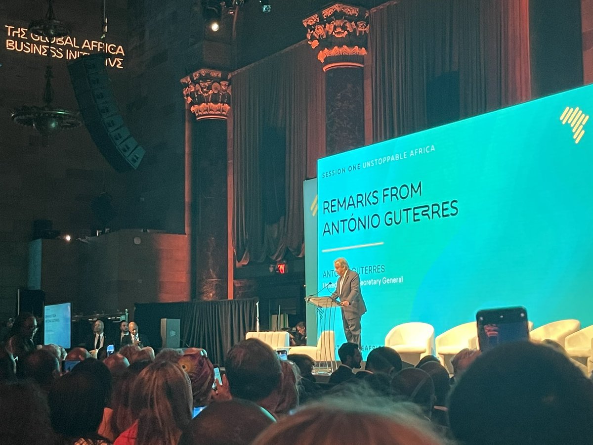 lingao623's tweet photo. “Africa’s Success is unstoppable! “ -UNSG # AntonioGuterres at Global Africa Business Initiative. To achieve such success, we need public-private partnerships that are sustainable, inclusive and just! #unstoppableafrica https://t.co/s8K5Lem97U