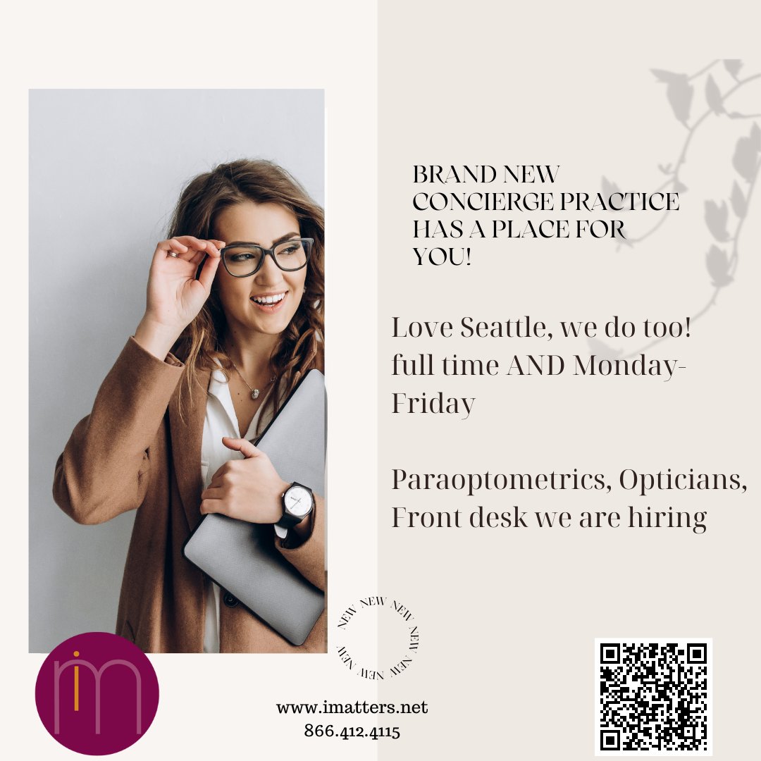 i_matters's tweet photo. Opticians and Technicians your private Optometry career is your best move for 2022! North Seattle never looked so good!
#imatters #Seattlejobs #Eyecarejobs #ODcareers #Eyecare #Optician #Opticianjobs #optometryjobs #visionexpo https://t.co/45U5TLbujN