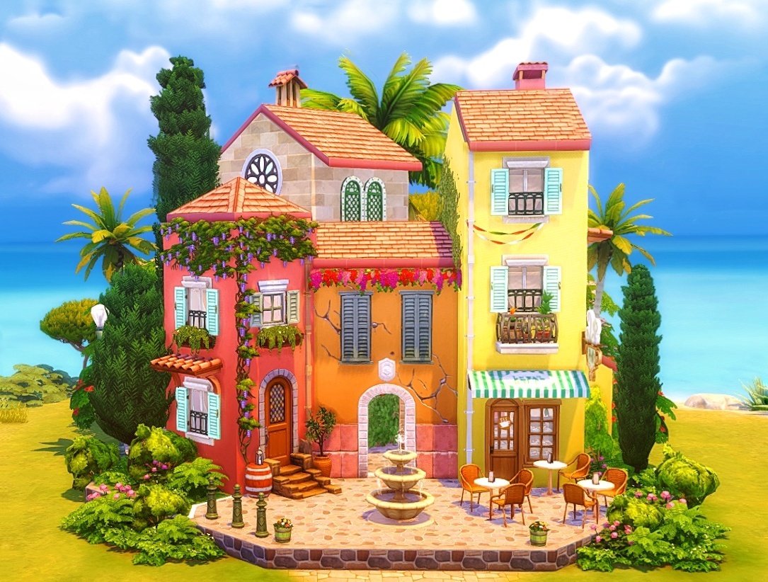 AtlantidaSims's tweet photo. Little Italy 🇮🇹🌸
It is just a shell based on 3d art I found on pinterest.
Not functional.
#nocc #sims4 #TheSims #ShowUsYourBuilds #myweddingstories https://t.co/ShvQvN8w8e