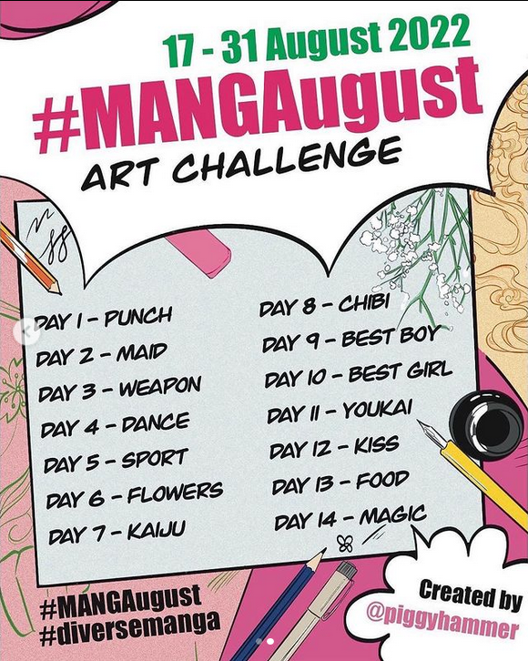 Deverfro's tweet photo. Finally uploading my #MangAugust pieces! Day 1 - Punch! Come back tomorrow to see day 2!
#MangAugust #diversemanga #Punch #sockittome #ko #mangachallenge #artblockhelp
#augustartchallenge
#mangastyleart #manga
#mangacollection https://t.co/0Kpn1jdMzq