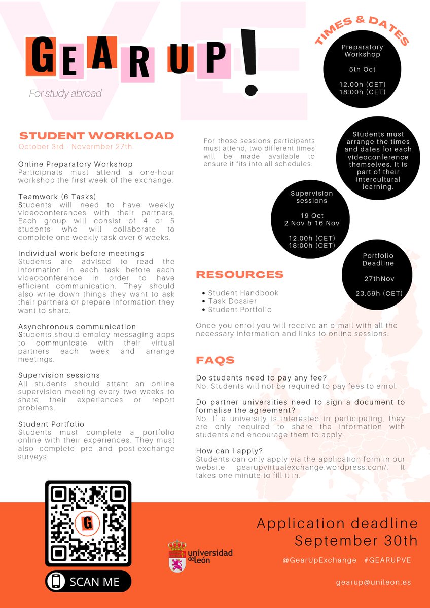 GearUpExchange's tweet photo. Our first round of the @GearUpExchange for study abroad starts on 3 October. If you are an undergraduate student who enjoys learning about other cultures this is for you. The application deadline ends on 30 Spetember. Application form is on our website! https://t.co/xwi91JhDPj