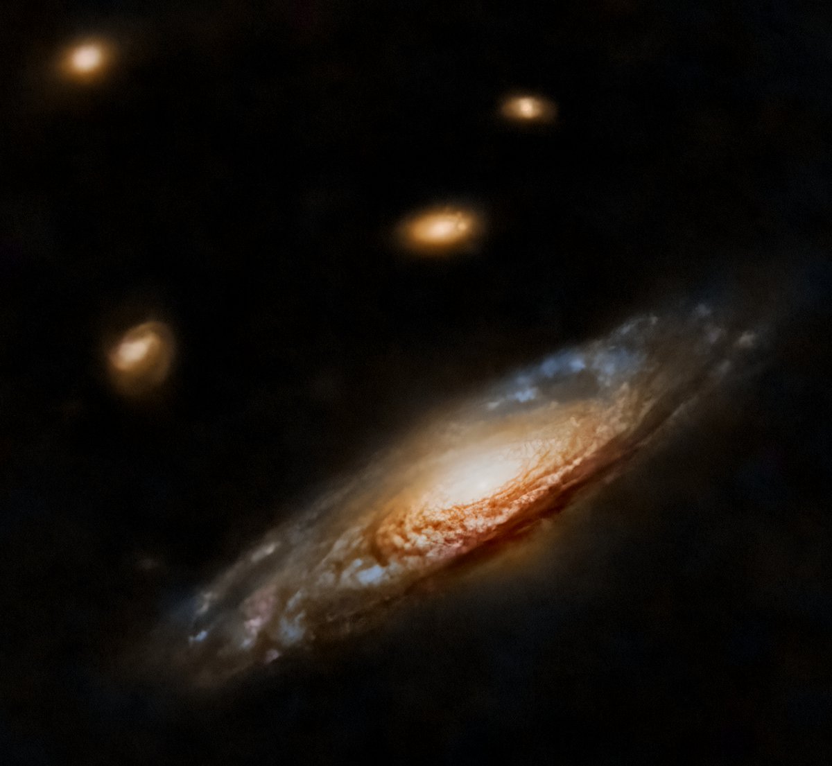 Tighter crop and with stars removed the Deer Lick Galaxy looks beautiful. 

There are things out there too amazing for us to never see. we need warp drive and we need it soon :)