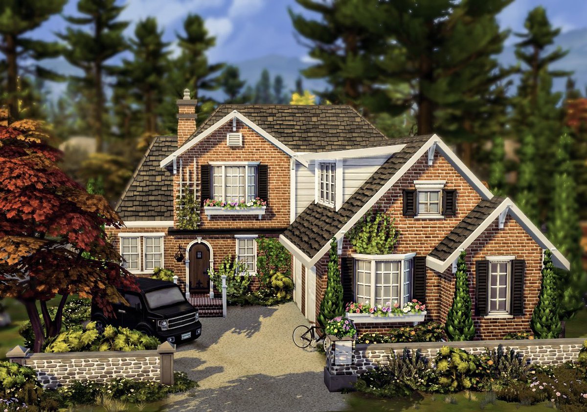 fillbinley's tweet photo. Haven’t been very active lately but here’s another build I did today! 

Going for a more traditional family home! 

What do you think? @TheSims #ShowUsYourBuilds #TheSims4 #ts4 https://t.co/zMpN0uWzWm