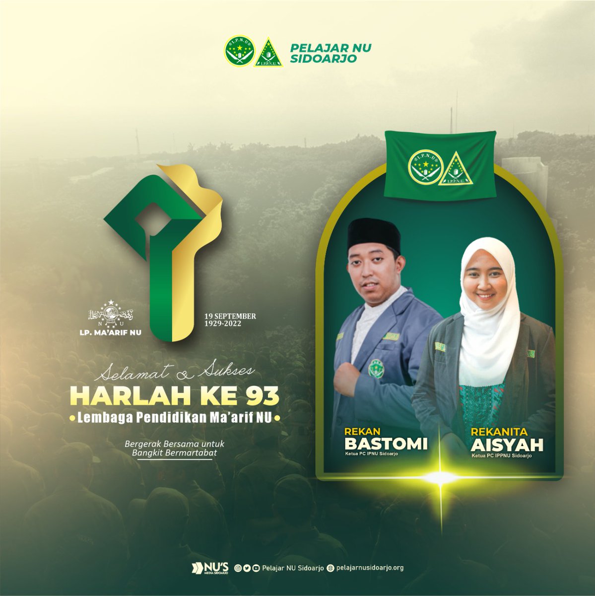 pelajarnu_sda's tweet photo. Selamat dan Sukses atas Harlah ke-93 Lembaga Pendidikan Ma'arif NU.

#LembagaPendidikanMaarifNU
#PCIPNUIPPNUSIDOARJO
#IPNUIPPNU
#IPNUIPPNUSANGAR
#PELAJARNU https://t.co/ESAWCjoT3m