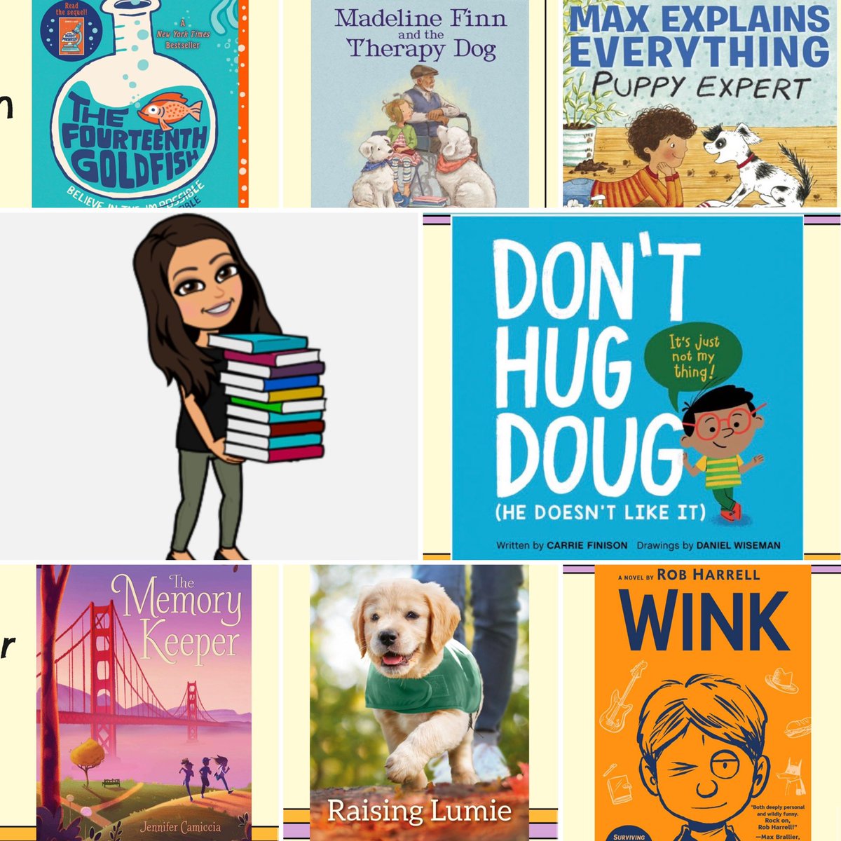 (2/3)
Week 5 Reads in the Library:

Book Bites (Like First Chapter Friday, but everyday! Students who are interested after the first chapter can enter a raffle to check out the book.):

- Madeline Finn and the Therapy Dog and Max Explains Everything: Puppy Expert for 2nd Grade