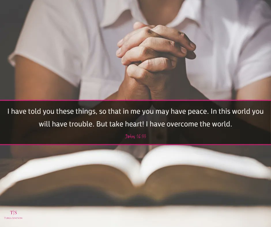 TureaSimpson's tweet photo. I have told you these things, so that in me you may have peace. In this world you will have trouble. But take heart! I have overcome the world. -John 16:33

#sundayvibes #sunday #SundayService #familyfun #familyfirst #biblestudy https://t.co/4lBvveyn20