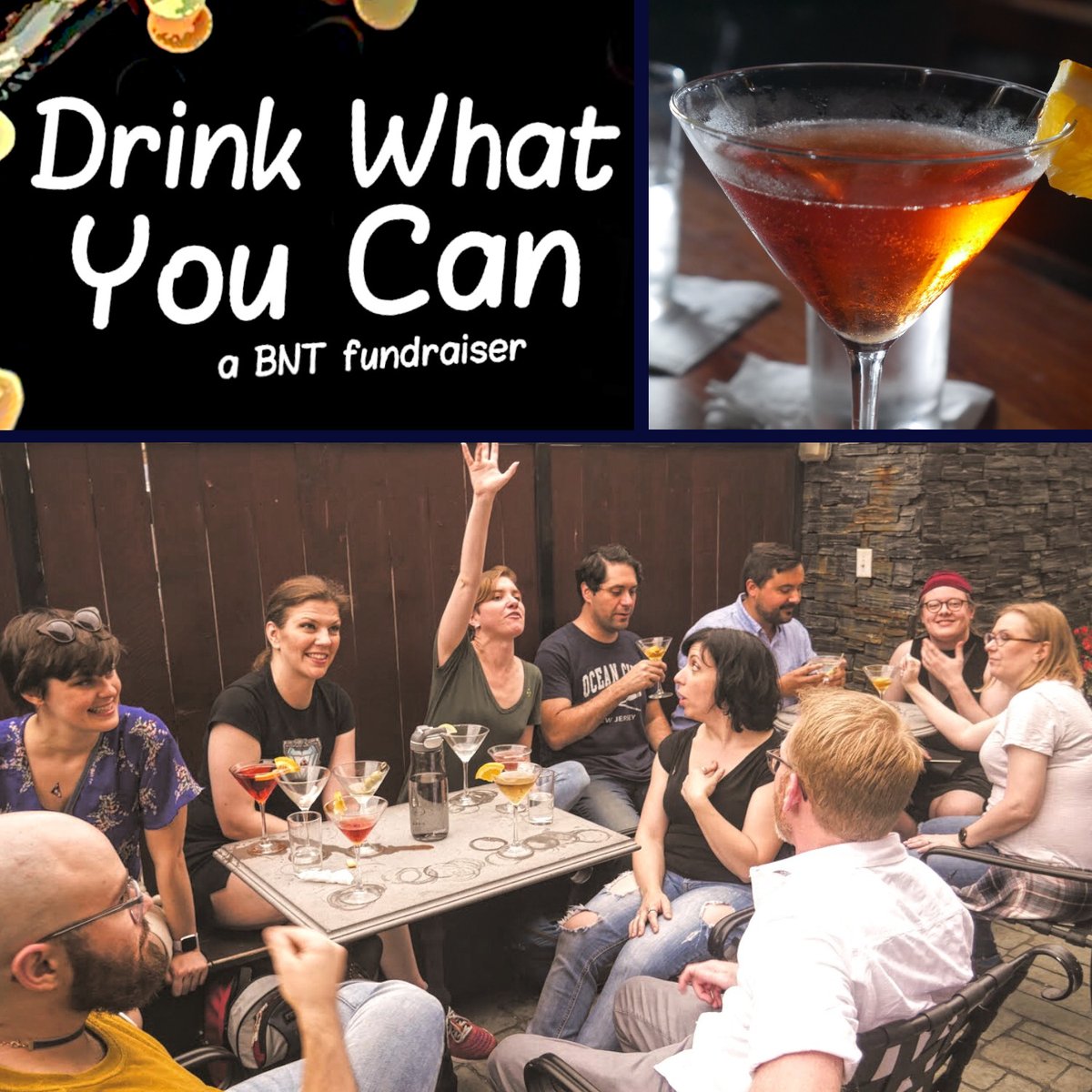 🍸 TODAY'S THE DAY! // It's finally here -- our Drink-What-You-Can event at Marty's Martinis is happening TODAY from 2-5pm! Come #DrinkWhatYouCan to keep our #PayWhatYouCan model going strong for the coming season. We'll see you there! 

#BrokenNoseTheatre  #MartysMartinis