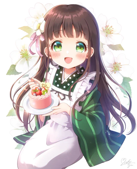 千夜ちゃん誕生日おめでとう去年のイラストでお祝い…!#宇治松千夜生誕祭2022#宇治松千夜誕生祭2022 