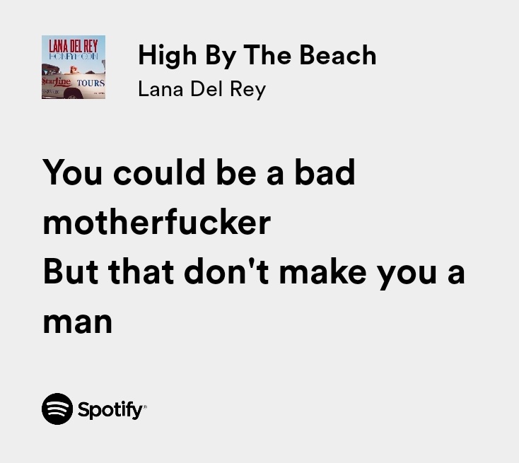 thesadbaby's tweet photo. lana del rey / high by the beach https://t.co/ijDO86cArE