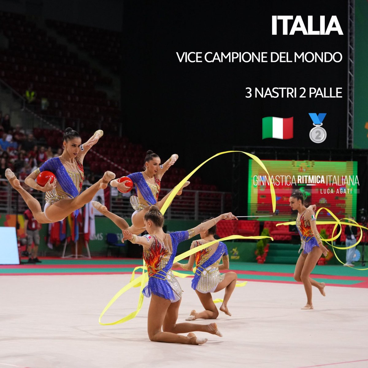 Concludiamo il Mondiale così: 
#ginnasticaritmica #RhythmicGymnastics #RHYWorlds2022 #Italgym #Farfalle