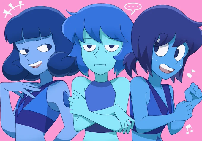 今日はラピスの日ということでラピスラズリトリオ#StevenUniverse#ラピス誕生日おめでとう 
