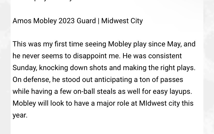 amosmobley5's tweet photo. Thank you @NXTPROHoopsOK for having me this past weekend it was a great event!! Back to work now👏🏽  @MWC_Hoops @TylerMutton https://t.co/VO7cXMzIo1