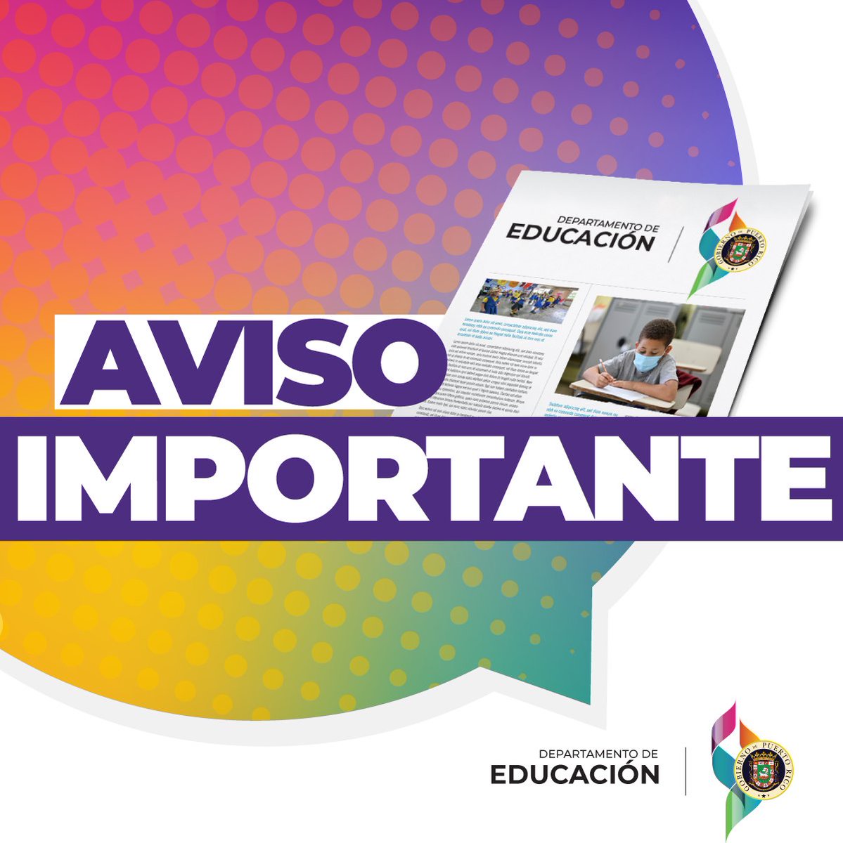EDUCACIONPR's tweet photo. Según anunció el @GovPierluisi, no habrá clases mañana 19 de septiembre, debido al paso del huracán Fiona. Se exhorta a la ciudadanía a mantenerse en lugares seguros e ir a un refugio de ser necesario.

Se reportarán primeros respondedores y funcionarios de servicios esenciales. https://t.co/xIllk4m9Mk