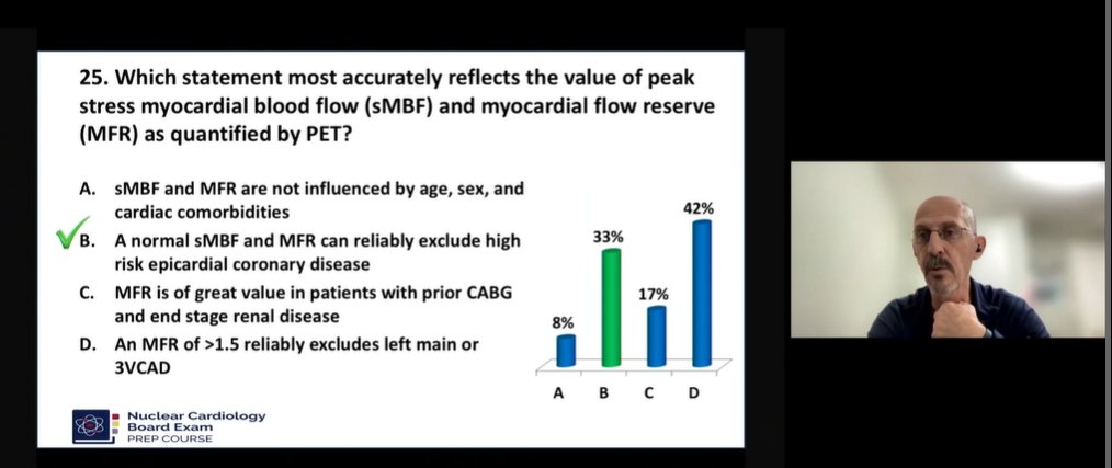 Niti R. Aggarwal, MD, FSCMR, FASNC, FACC (@niticardio) on Twitter photo <a href="/mdicarli/">Marcelo Di Carli</a> highlights PET can reliably exclude multivessel disease:
💥Look for perfusion defects
💥Look for basal to apical flow gradients
💥Ensure MFR>2
💥Extensive calcification on attenuation CT imaging
#CVNuc #NCboardPrep
<a href="/kananth12/">Karthik Ananth</a> <a href="/JamiesonBourque/">Jamieson Bourque</a> <a href="/MdAfrazPasha/">Mohammed Afraz Pasha</a> <a href="/MyASNC/">ASNC Society</a> <a href="/mdicarli/">Marcelo Di Carli</a> highlights PET can reliably exclude multivessel disease:
💥Look for perfusion defects
💥Look for basal to apical flow gradients
💥Ensure MFR>2
💥Extensive calcification on attenuation CT imaging
#CVNuc #NCboardPrep
<a href="/kananth12/">Karthik Ananth</a> <a href="/JamiesonBourque/">Jamieson Bourque</a> <a href="/MdAfrazPasha/">Mohammed Afraz Pasha</a> <a href="/MyASNC/">ASNC Society</a>