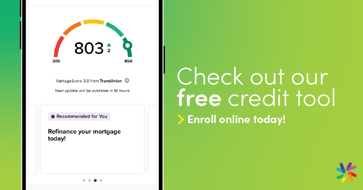 Sure, you're emotionally ready to buy a home—but are you financially ready? Our free credit tool shows you how to optimize your credit score to get the best mortgage rate possible. Enroll through your online banking account: bit.ly/3S4D55b