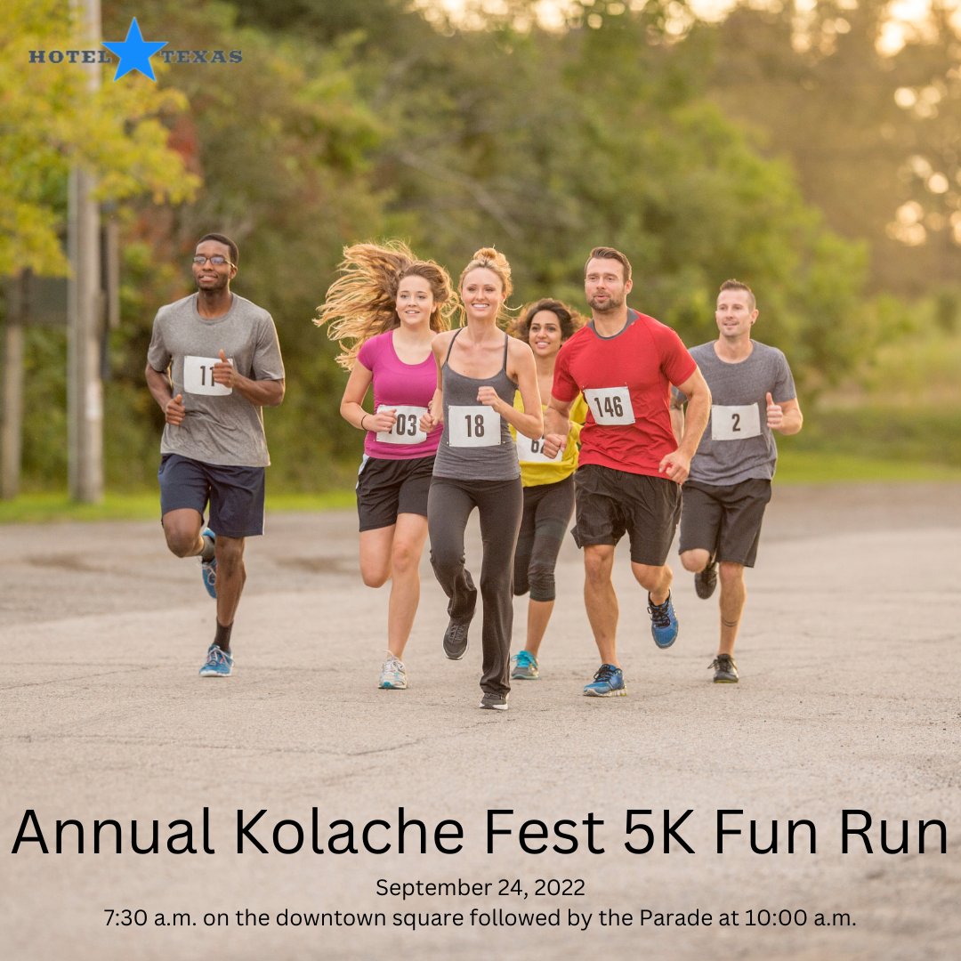 Come and enjoy a full day of family fun and entertainment. The day starts off with the 5K Run Fun at 7:30 a.m. on the downtown square followed by the Parade at 10:00 a.m. The rest of the activities will be at the KC Hall.

#KolacheFest #Hallettsville #HotelTexas