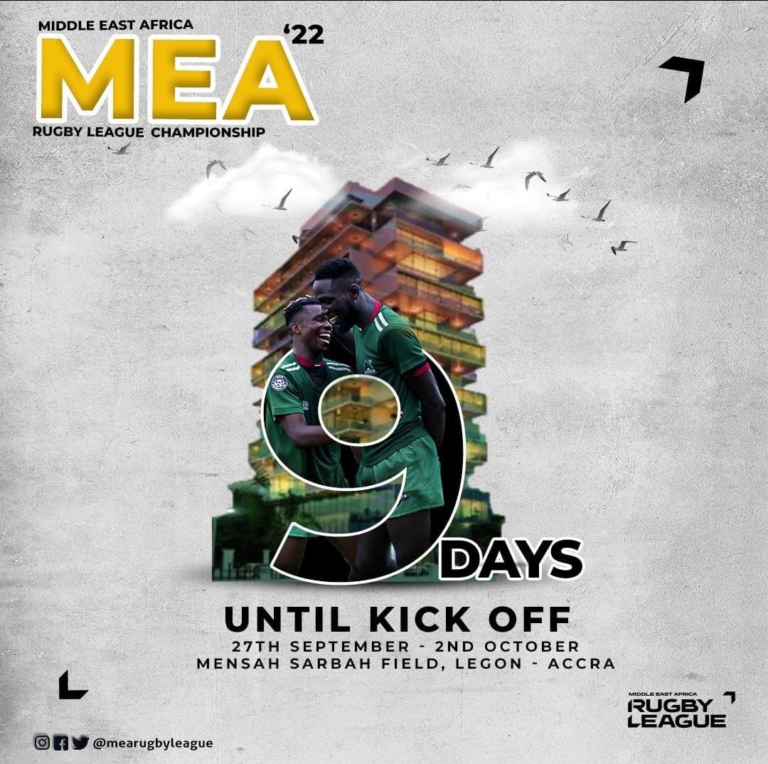 OfficialKRLF's tweet photo. #2022MEARugbyLeague

The countdown continues..

MEA Championship, here we come!!

#mearugbyleague
#TeamGhana
#TeamCameroon
#TeamNigeria
#TeamKenya https://t.co/xjaXfFRvgp