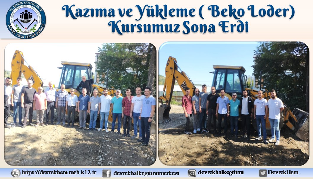 DevrekHem's tweet photo. Kazıma ve Yükleme ( Beko Loder) Kursumuz, başarılı kurs dönemi geçirerek sona erdi.Kurs sonu sınavlarını gerçekleştirdik. Eğiticimiz Fatih ÇALGAM'a ve tüm kursiyerlerimize teşekkür ederiz.@tcmeb @mebhbogm @sdulger43  @zuleyhaaldogan @ercankahya67 @MATLI8 @OzluogluYasar https://t.co/Je7aMfup30