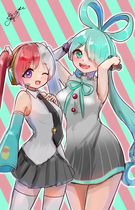 勢いだけで描きました、いいよねこういうの!#初音ミク #ウタ #ワンピース #イラスト 