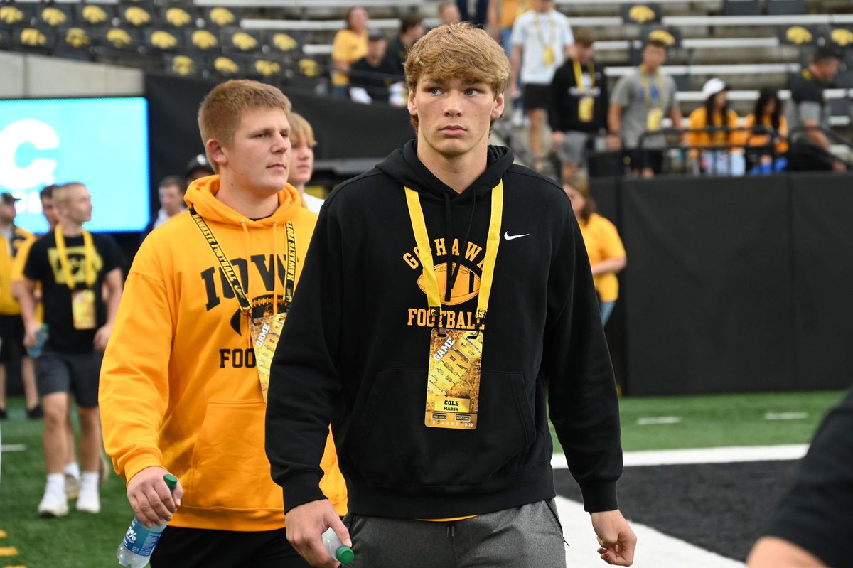 BlairASanderson's tweet photo. Class of 2024 QB Cole Marsh at Kinnick Stadium on Saturday night https://t.co/2G1V32vBqX https://t.co/3alK9wVjpY