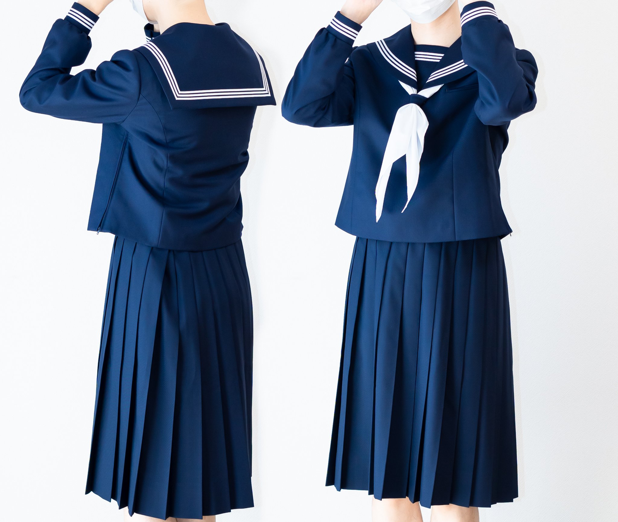 中古】和歌山県 開智高等学校 女子制服 3点 (セーラー服