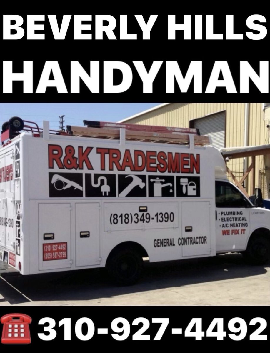 RKTRADESMEN's tweet photo. #BEVERLYHILLS #PLUMBER #ELECTRICIAN #HANDYMAN #Brentwood #HancockPark #Westwood #Sunland #Eaglerock #Glendale #SantaClarita #Burbank #CanyonCountry #WestHills #ThousandOaks #Encino #Woodlandhills #SimiValley #WestlakeVillage #Reseda #LosAngeles #Calabasas #WestHollywood #Malibu 1 https://t.co/XVWS9PNh17