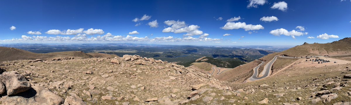 Enjoying a week in Colorado Springs. Panorama from Devils Playground at Pikes Peak. Couldn’t get all way to summit due to not have a reservation 😳 Regardless, a fantastic view 👌🏼#TimeOut