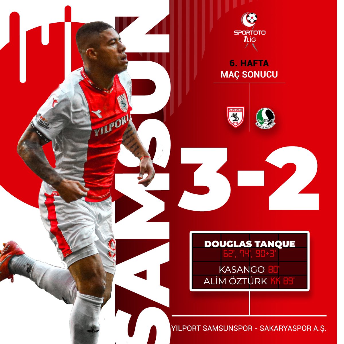 mehmetalikatip1's tweet photo. Tebrikler Samsunspor
Yılport Samsunspor 3 - 2 Sakaryaspor A.Ş.
#SAMvSAK https://t.co/yTlKO5GCby