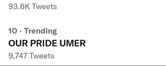 tamashatak's tweet photo. Congratulations To All UMER Fans  
#UmerAalam become the first ever contestants of #TamashaGhar who is trending on Twitter @arydigitalasia @adnanactor 
OUR PRIDE UMER https://t.co/xHB6ZcS3aM