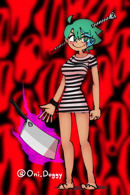 Re OC!!ツギハギツギハ(tsugihagitsugiha)#OniDoggy_bow_wow_art_bow_wow 