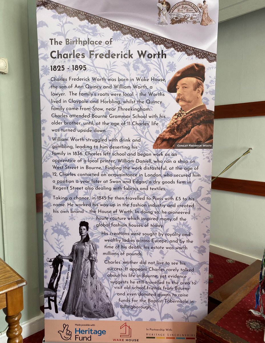 Really enjoyed visiting Wake House in Bourne today to learn more about Charles Frederick Worth, father of haute couture <a href="/LincHeritageDay/">LincsHeritageOpenDays</a> @HeritageLincs